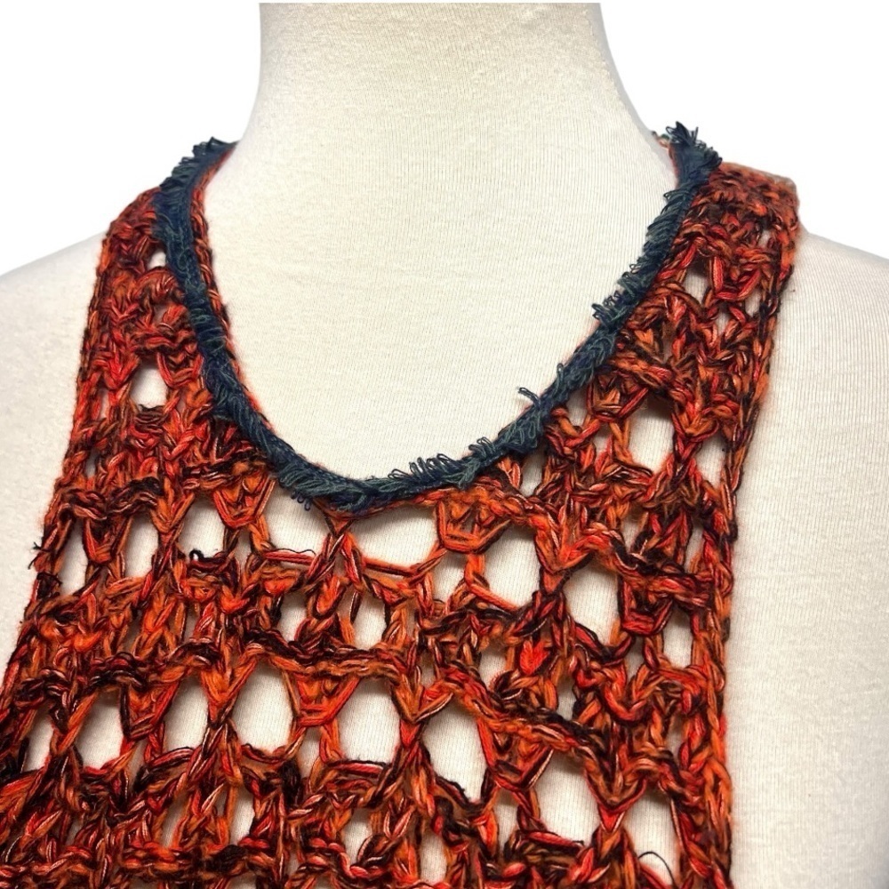 Free People Rare Hearts Tunic Knit Open Sides Multicolor Bohemian Top Womens Med - Picture 9 of 16